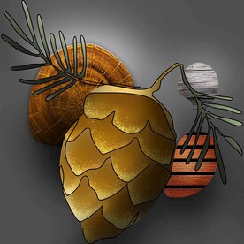 精美松果装饰画客餐厅装饰画