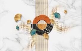 大理石抽象金色几何电视背景墙