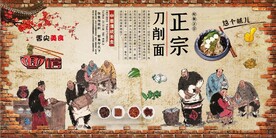 正宗刀削面餐饮背景墙壁画