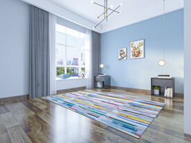 北欧极简卧室背景墙3D直播空景