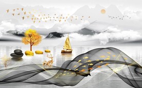 新中式背景墙图片