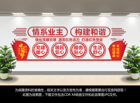 红色物业文化墙