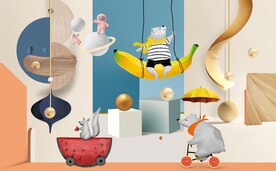 卡通创意儿童背景墙