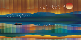 晶瓷画 抽象画 彩绘