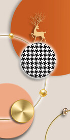 千鸟格光影几何麋鹿玄关