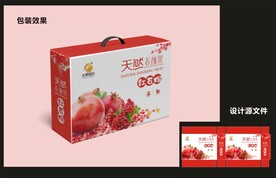 水果石榴包装效果图+平面图