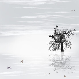 意境水墨山水画