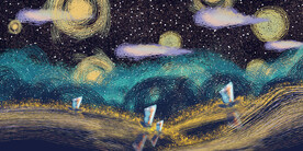 晶瓷画 抽象画 星空大海