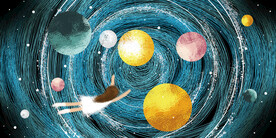 晶瓷画 抽象画 蓝色星空