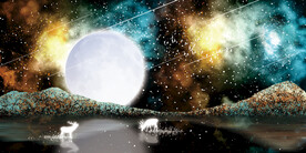 晶瓷画 抽象画 星空夜晚