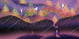 晶瓷画 抽象画 彩绘森林