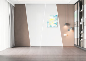 现代卧室背景墙 床场景