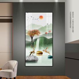 新中式玄关装饰画水墨山水挂画