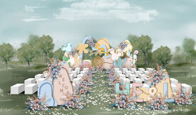 马卡龙户外仪式区