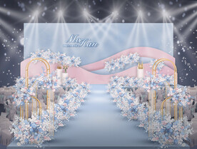 粉蓝色婚礼仪式区