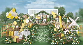 黄色系户外仪式区