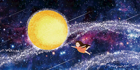 晶瓷画 抽象画 星空小女孩