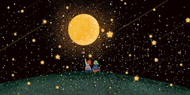 晶瓷画 星空夜晚 情侣