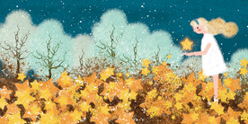 晶瓷画 抽象画 星星 女孩