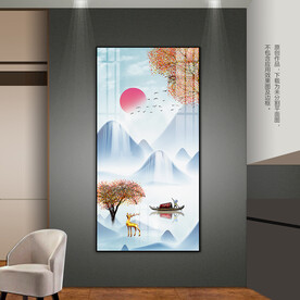 创意中式意境山水玄关装饰画挂画