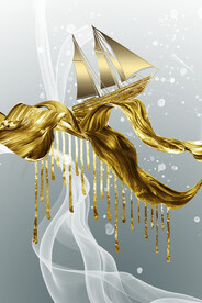 晶瓷画 抽象画 帆船