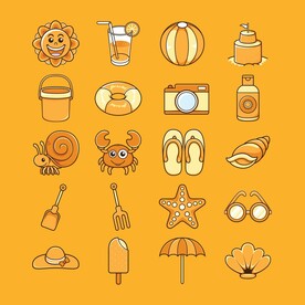 夏天沙滩相关图标