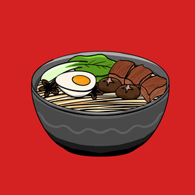 手绘卡通牛肉面