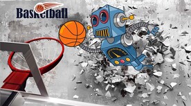 篮球涂鸦背景 工装背景墙