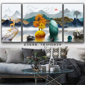 三联画 沙发背景画