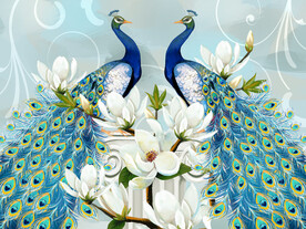晶瓷画 孔雀