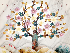 晶瓷画 抽象画 树