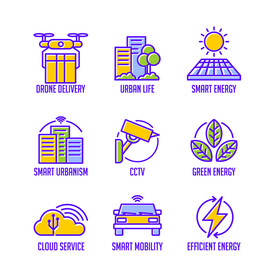 物联网城市图标