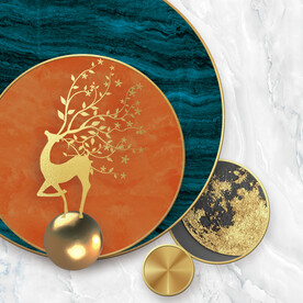 晶瓷画 抽象画 麋鹿