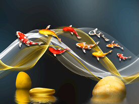 晶瓷画 鱼 线条