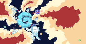 宇航员太空插画