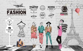 砖墙女装服装店工装背景墙