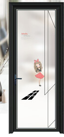 高清分层彩白彩透明底平开门 