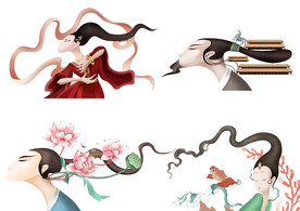 国潮插画人物形象