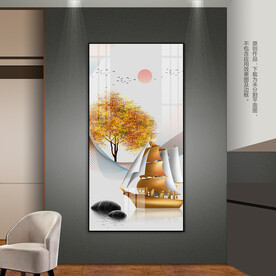 简约中式玄关装饰画客厅背景画