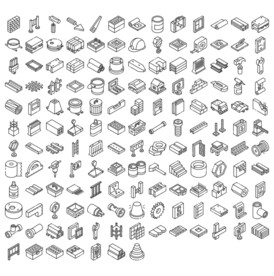 建筑工程立体图标