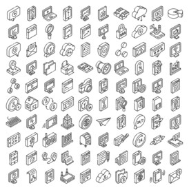 100个社交类立体图标