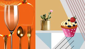 晶瓷画 冰淇淋 高足酒杯