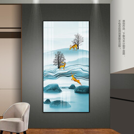 新中式水墨山水装饰画石来运转