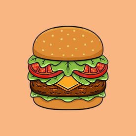 卡通汉堡