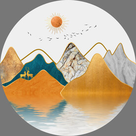 轻奢意境山水画玄关