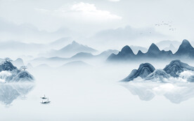 新款 山水画背景图 TIF分层