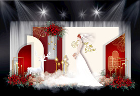 红金色泰式婚礼效果图设计
