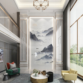 现代风格复式楼客厅3D模型