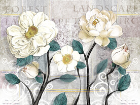 晶瓷画 白牡丹 新中式