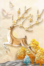 晶瓷画 麋鹿 新中式